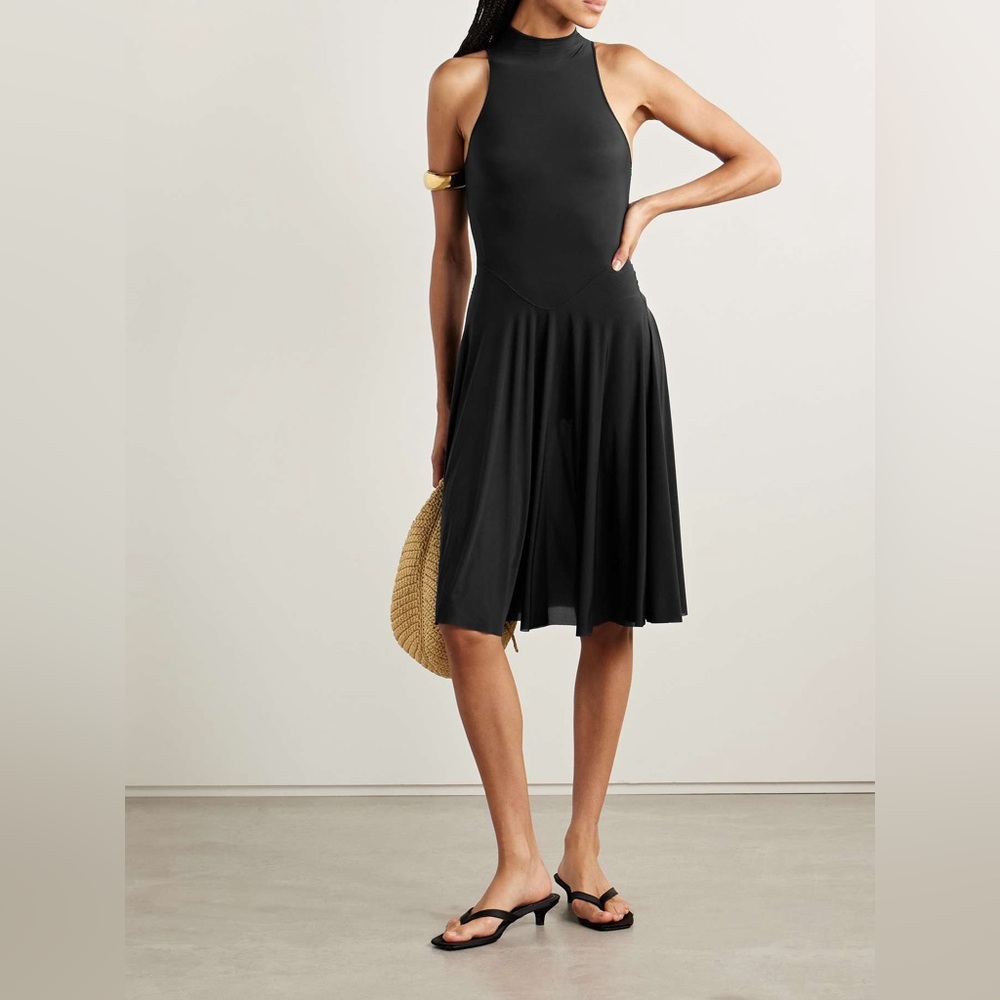 SKIMS Milky Sheer High Neck Midi Dress - Obsidian, Size Small, $148 MMA